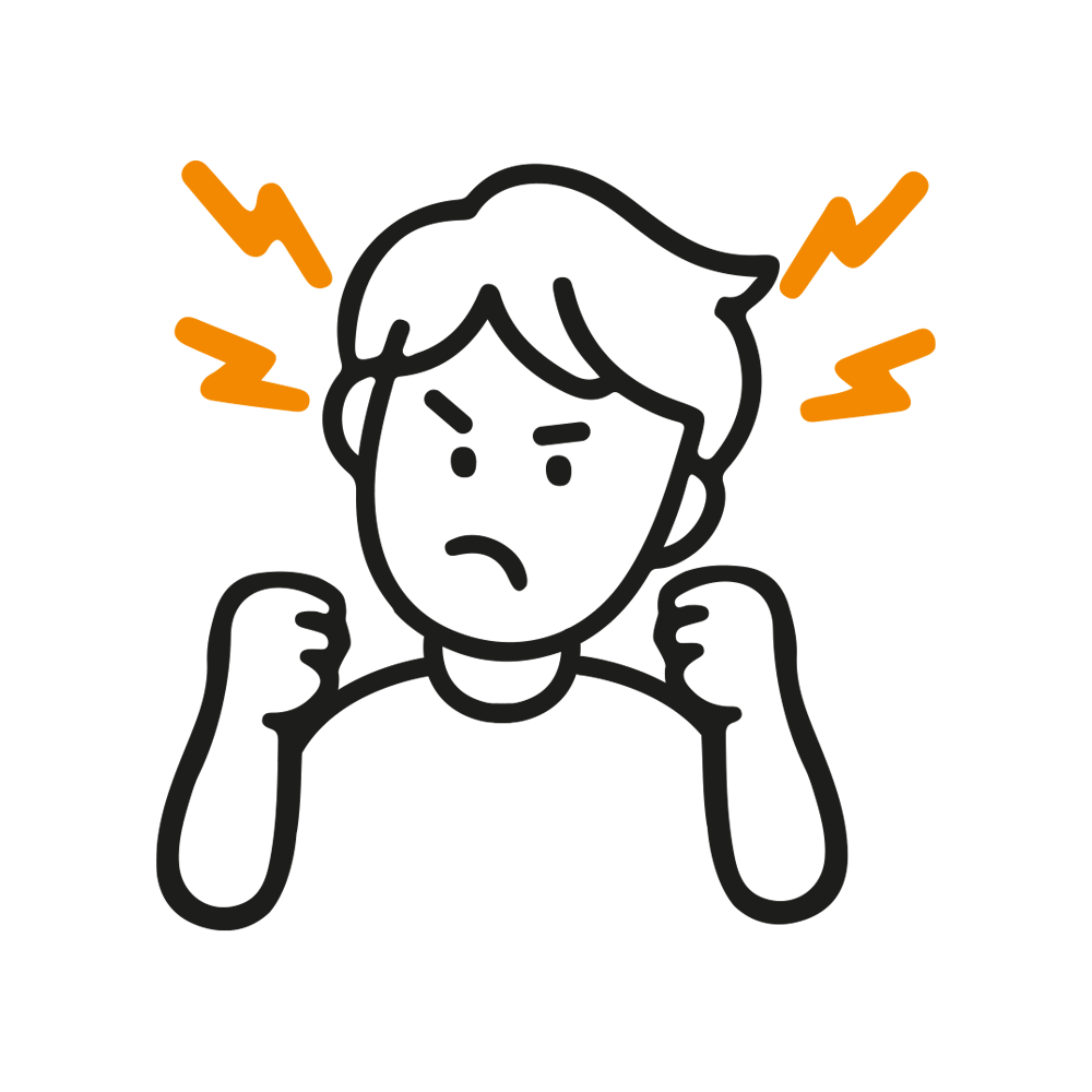 Grafika znaku Zdenerwowanie